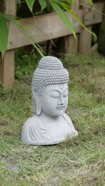 Artikelbild 5 des Artikels “Plakette Buddha Kopf, 21,5cm Höhe | Steinguss “